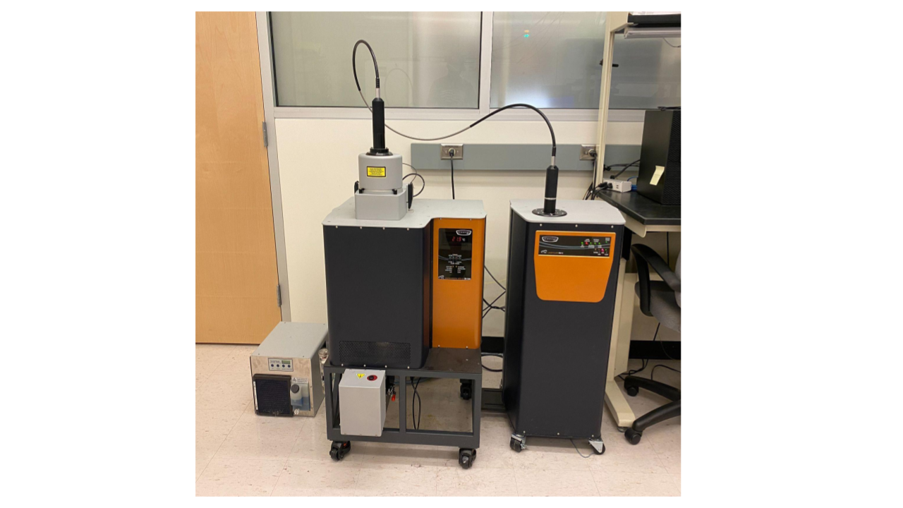 TA DLF-2 WITH EM-1600<br />
Thermal property measurement system used to determine thermal diffusivity and thermal conductivity of solid materials.<br />